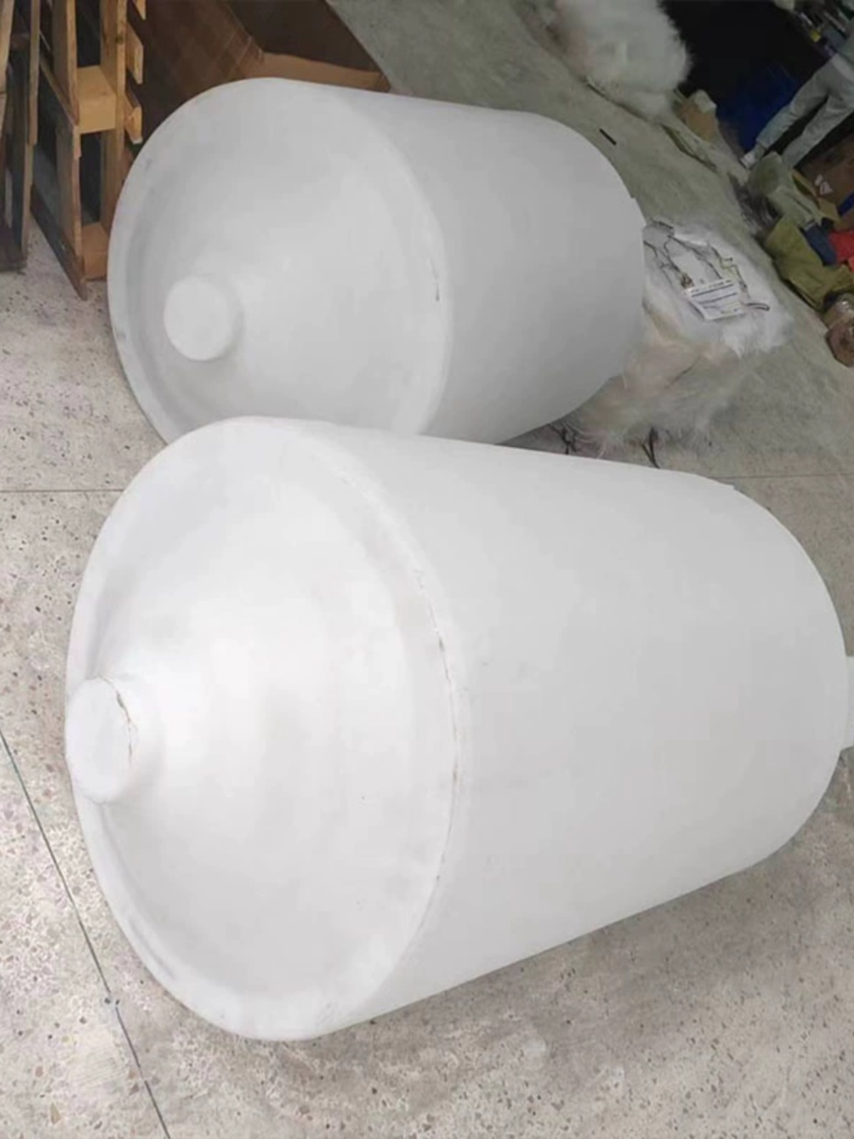 锥底PE水桶500L/1000升加厚型白黄色加药耐酸碱化工搅拌桶户外大
