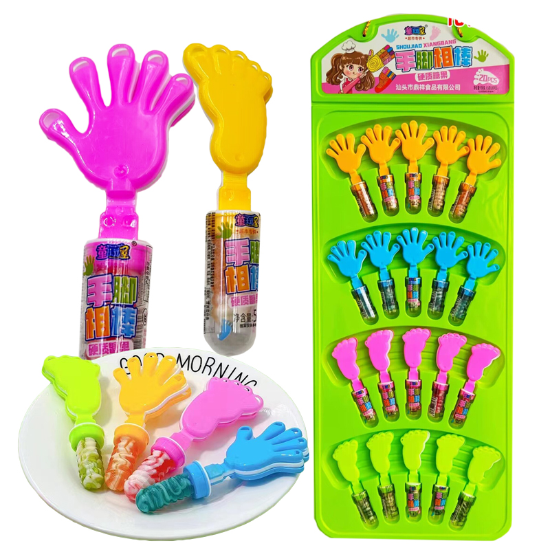 儿童好吃又好玩创意糖果玩具塑料迷你鼓掌拍手器小脚丫手拍棒棒糖