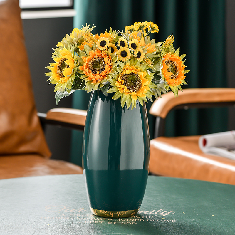 北欧轻奢加厚陶瓷水培花瓶花艺套装插花干花创意简约客厅餐厅摆件