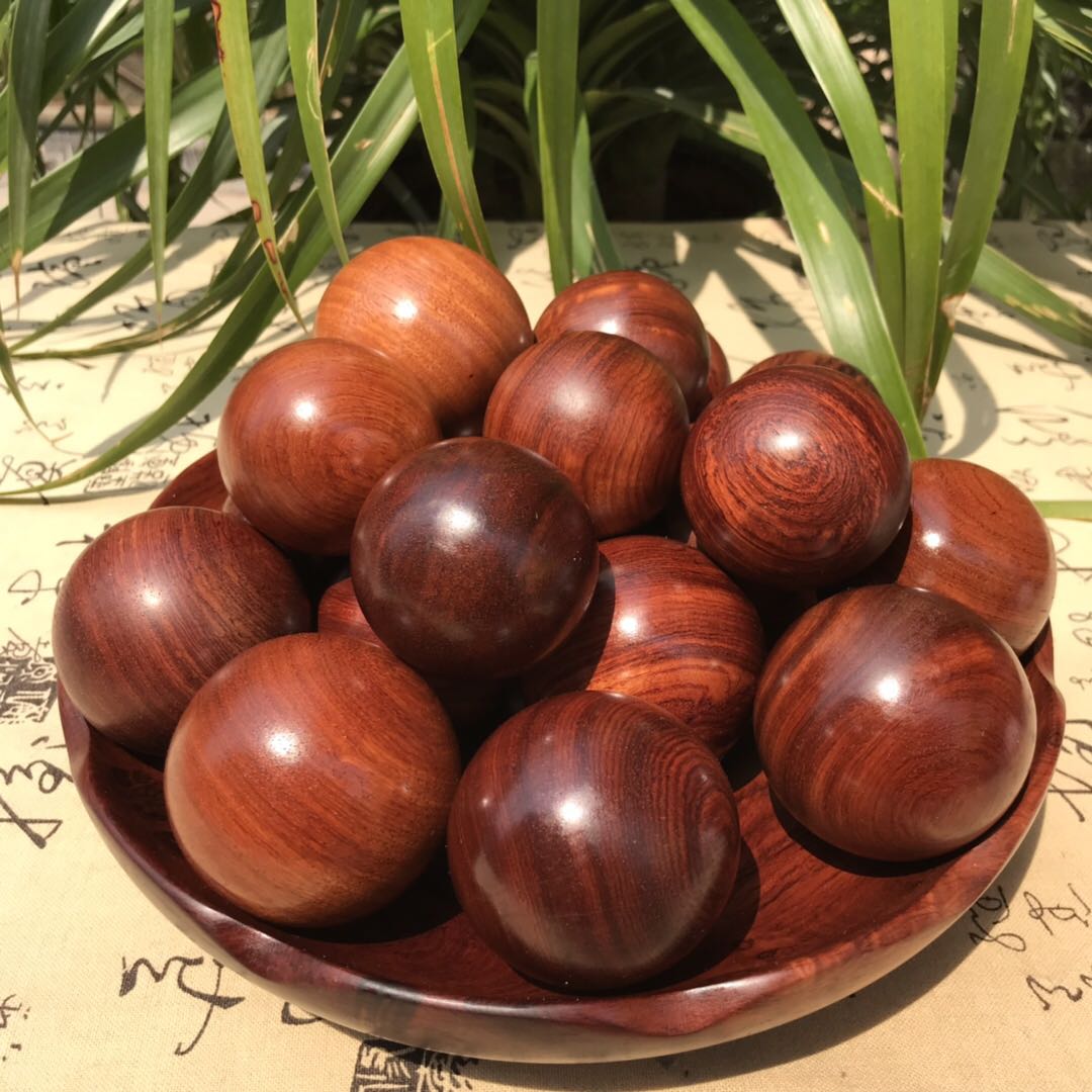 红木手球保健缅甸花梨大果紫檀实木老人强身健体创意礼品把玩收藏