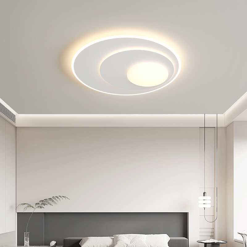 卧室灯现代简约高级感家用圆形书房灯创意个性新款中山灯具主卧灯