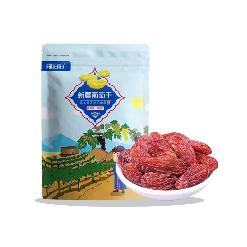 疆哈哈新疆葡萄干美味营养新疆特产玫瑰香果干280g/袋