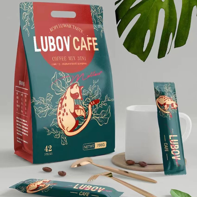 马来西亚进口LUBOV炭烧猫屎咖啡提神阿拉比卡速溶即溶42杯