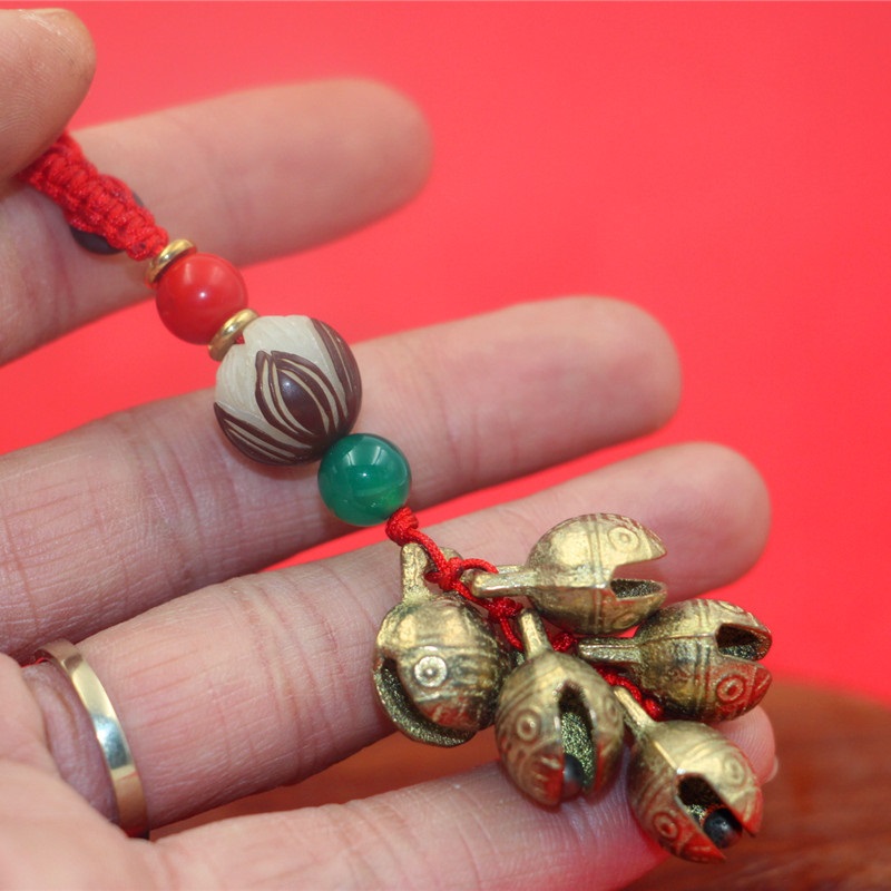 西藏个性饰品吊坠五铃铛汽车钥匙挂件配饰黄铜包包挂坠男女小礼品
