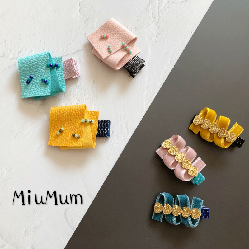 MiuMum kids夏虫系列~日本丝绒儿童发饰手工缝珠发夹BB夹宝宝边夹