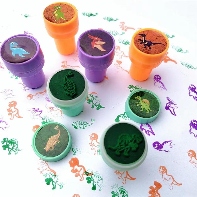 日韩可爱卡通印章儿童趣味创意日记印章塑料恐龙印章玩具套装