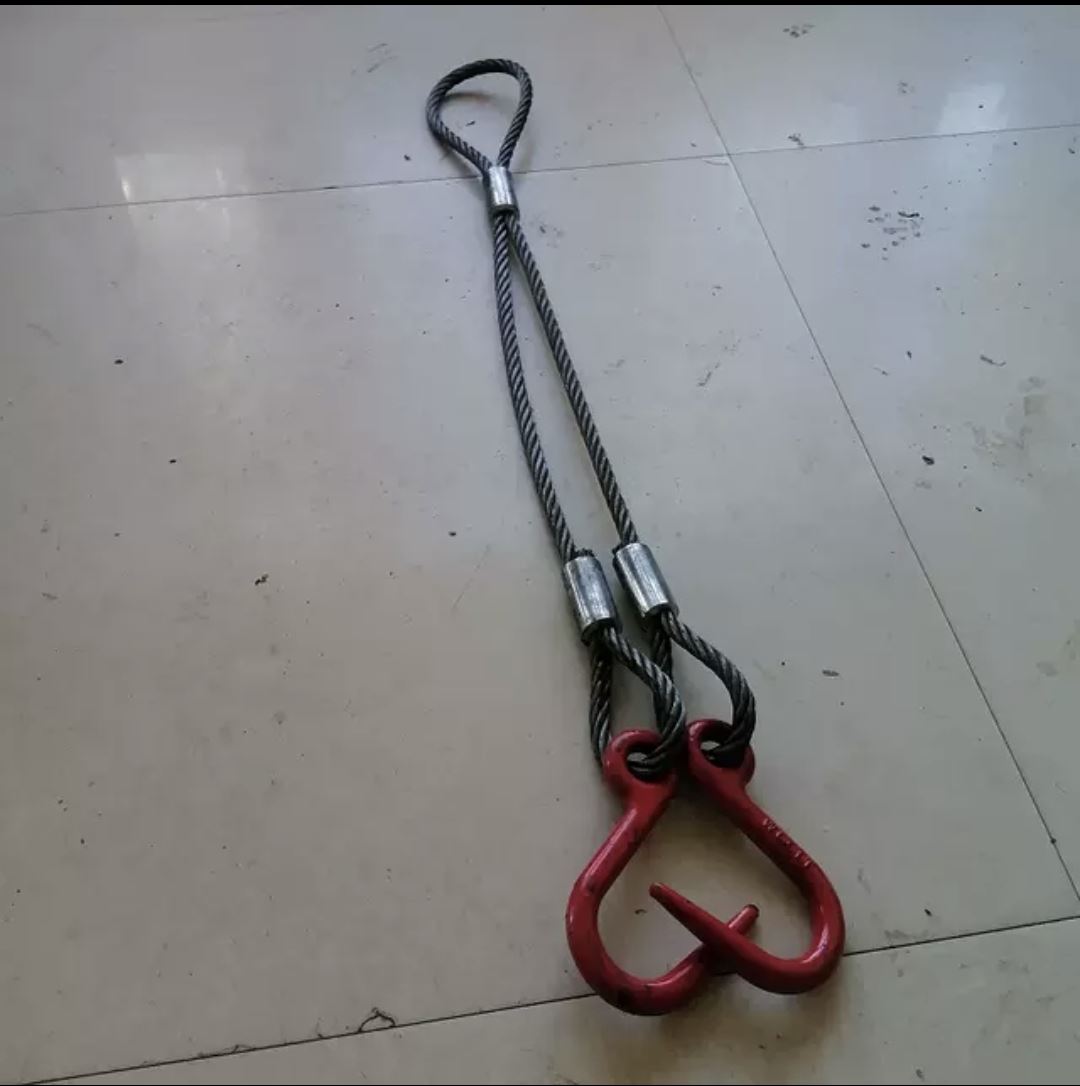 直径10毫米钢丝挂钩吊索具搬运吊装索具设备移挪维修工具固定吊环