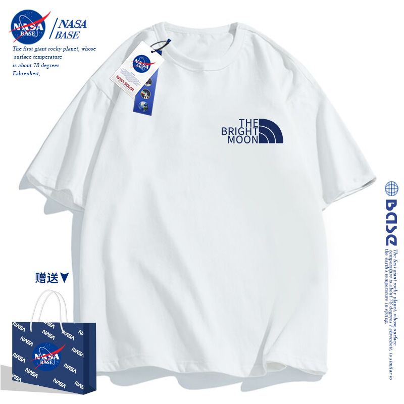 NASA儿童纯棉短袖t恤夏季2024新款男女童大童潮牌亲子装一家三口
