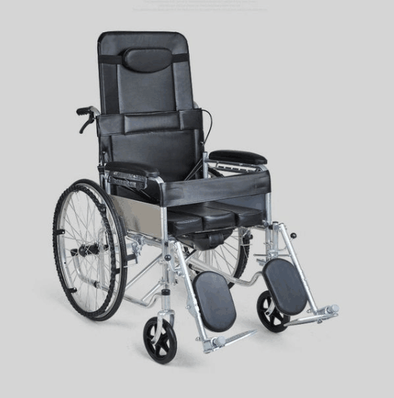 带坐便器带轮椅子折叠平躺半躺坐便椅病人推车老人代步车上厕所