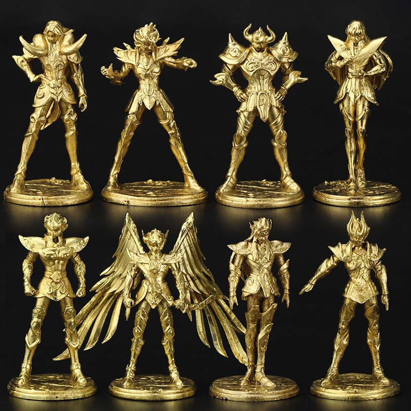 金属黄铜圣斗士十二星座小士兵人模型玩具桌游棋子摆件手办鎏镀款