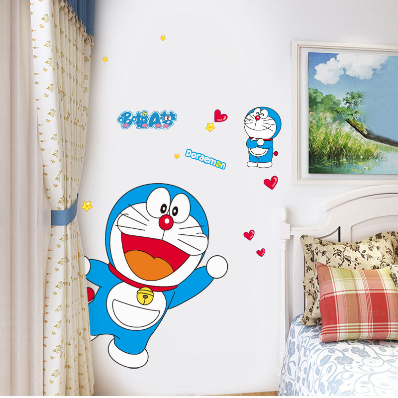 儿童房间哆啦A梦叮当猫卧室自粘贴 幼儿园墙壁装饰卡通贴画墙贴纸