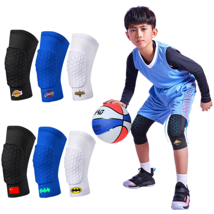 专业短款护膝儿童成人蜂窝防撞篮球护具运动足球护腿小孩护脚男童