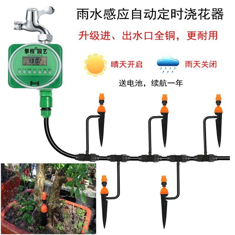 花园灌溉微喷全铜自动浇花器定时开关电磁阀浇水设备喷淋雾化系统