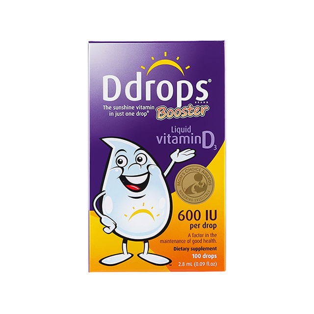Ddrops滴卓思维生素D3滴剂婴幼儿维他命VD儿童补钙600IU紫色2.8ml