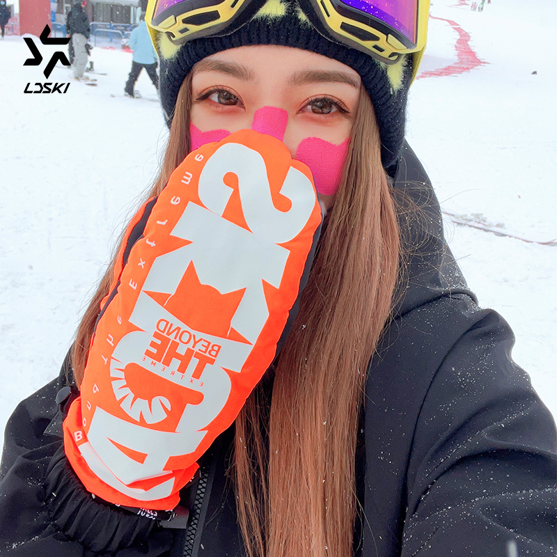 LDSKI/凌动雪 单双板滑雪手套冬季男女新款防水保暖透气耐磨闷子