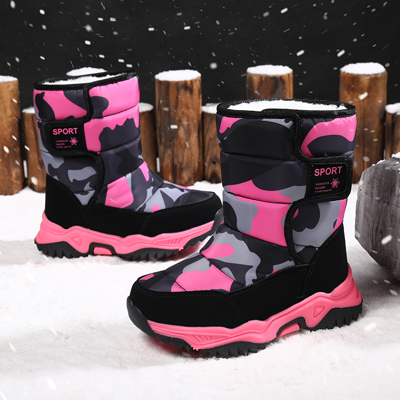 冬季长筒靴子棉儿童中大童加绒加厚防滑新款靴雪地靴保暖2023女童