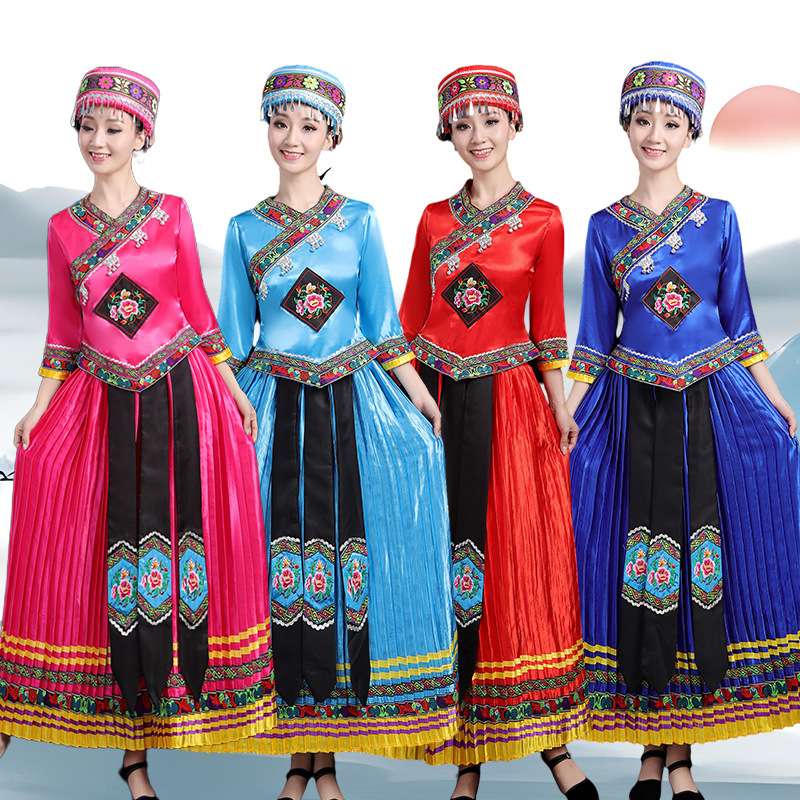 三月三成人女广西壮族彝族瑶族侗族苗族舞蹈演出服少数民族服装