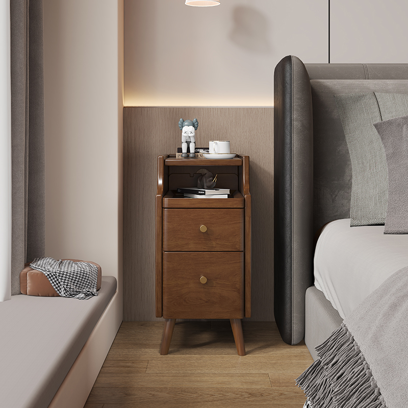 实木床头柜卧室家用简约现代小型2023新款网红简易超极窄斗床边柜