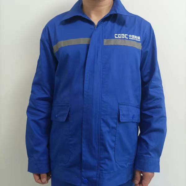 中国能建夏款纯棉工作服套装蓝色能建薄款透气工装耐磨男女劳保服