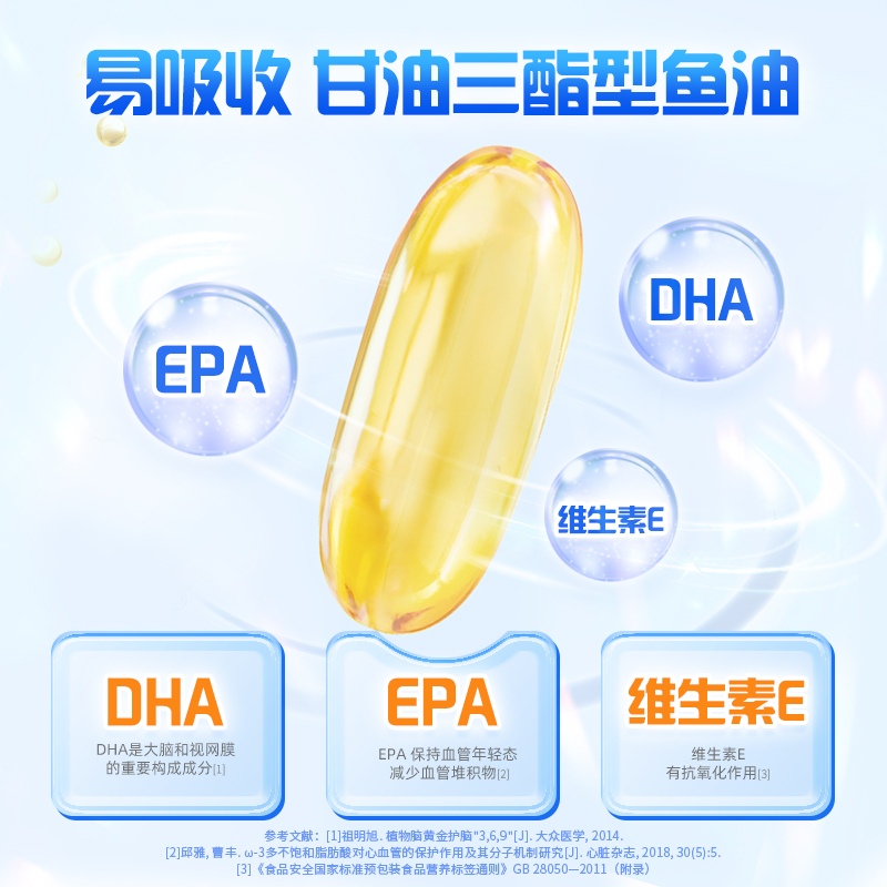 澳天力天然深海鱼油软胶囊成人男女调节血脂omega3保健品DHA正品