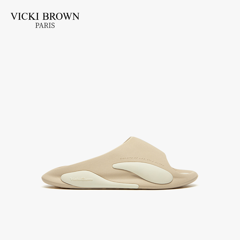 VB男鞋法国VICKI BROWN品牌夏季潮流日常户外百搭休闲纯色拖鞋男