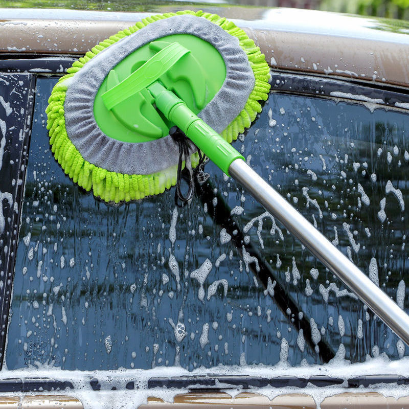 洗车拖把车用擦车刷子伸缩雪尼尔洗车刷子车用清洗工具除尘掸子