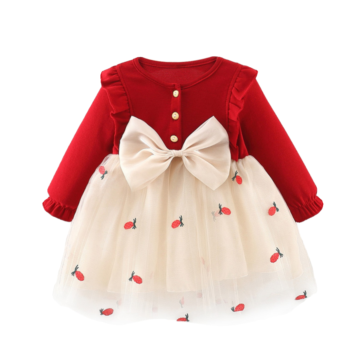 女童连衣裙洋气春秋装婴儿一周岁礼服裙子女宝宝儿童公主裙红洋气