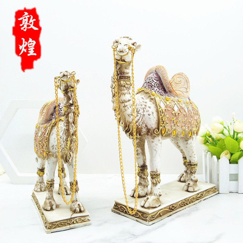 丝绸之路新疆敦煌骆驼摆件旅游纪念工艺礼品创意书房办公室装饰品