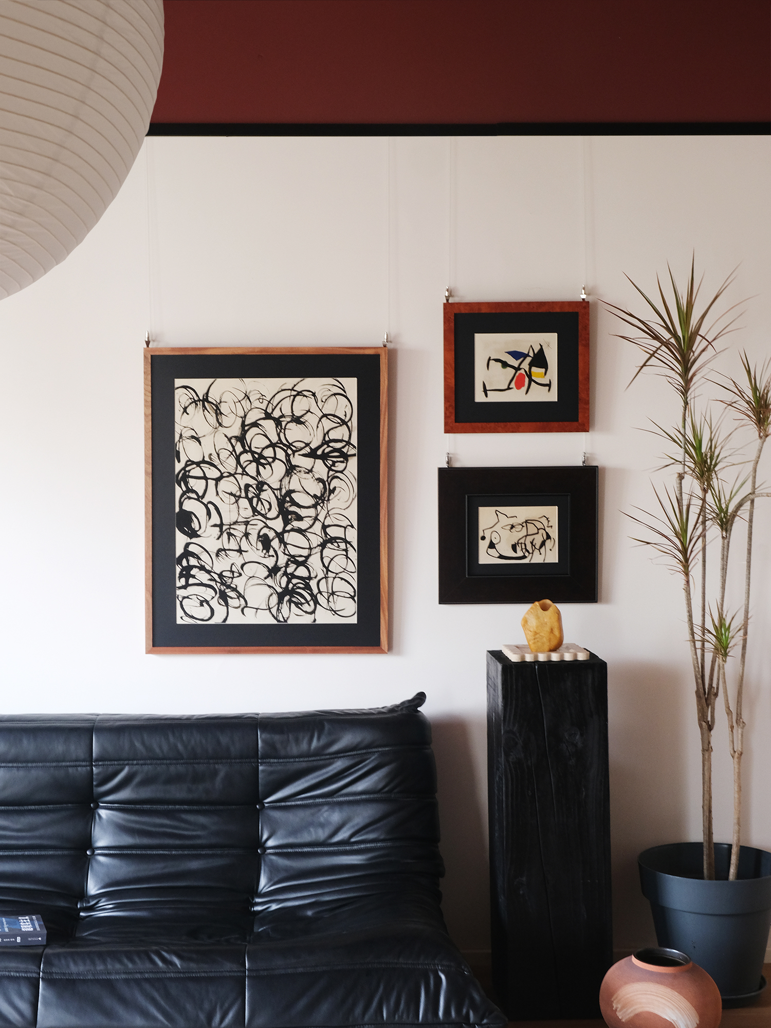 白日梦旅人胡安米罗中古风小众高级感艺术沙发背景墙组合装饰画