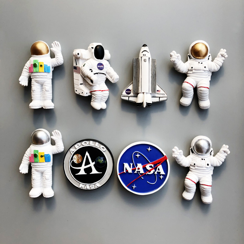 NASA阿波罗50周年纪念树脂冰箱贴立体宇航员磁性贴情人节diy礼物