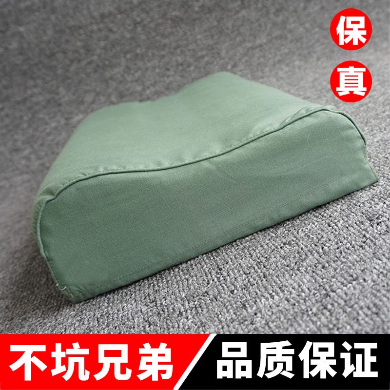 军绿色枕头单人护颈枕硬质棉枕头学校宿舍学生保护颈椎专用硬枕头