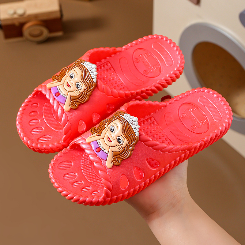 夏可爱公主女童卡通儿童拖鞋男童浴室室内家用居家凉拖鞋软底防滑