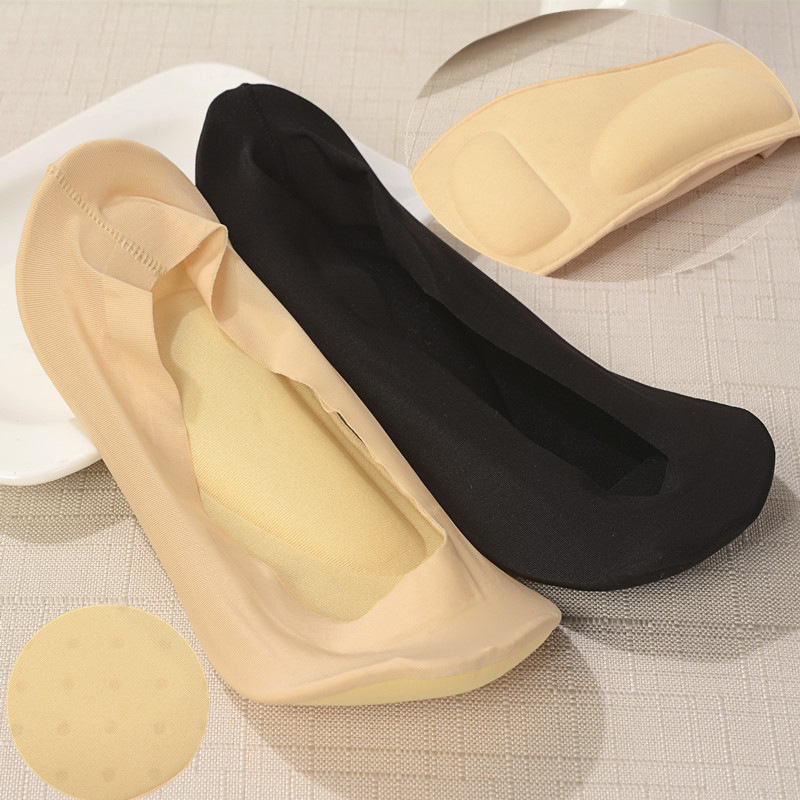 1-3双冰丝袜隐形袜保健按摩立体浅口硅胶防脱落3D袜高跟鞋单鞋袜