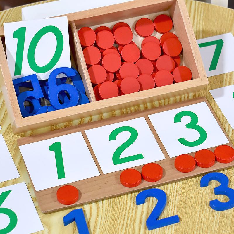 蒙氏教具数字与筹码数学逻辑计算蒙台蒙特梭利幼儿园益智早教玩具