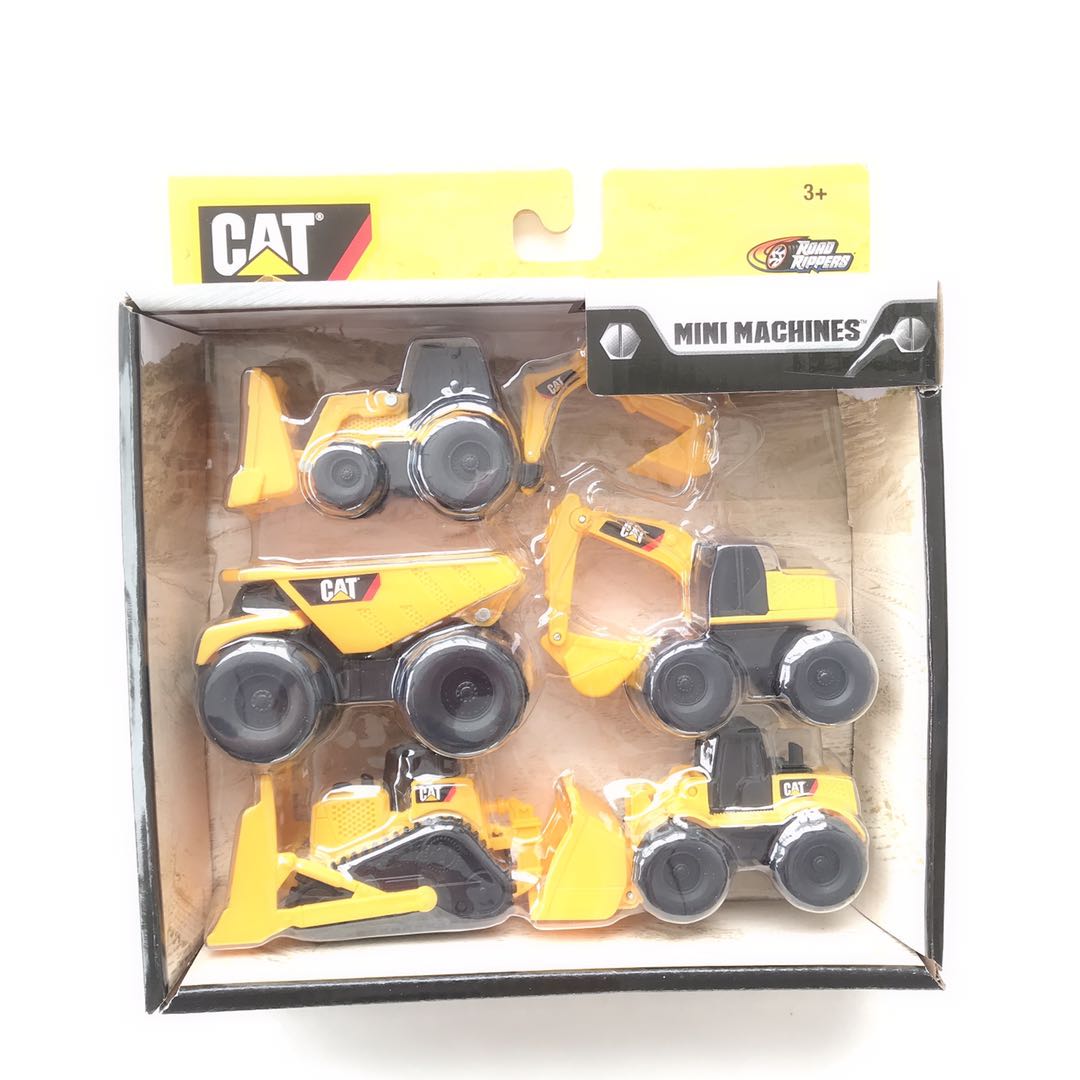 CAT卡特 挖土机运泥车推土机卡车迷你工程车5件套可动玩具车模型