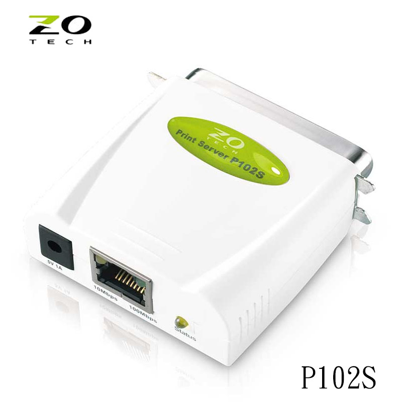 ZO TECH P102S家用并行端口打印机服务器多人同时共享中文Web介面