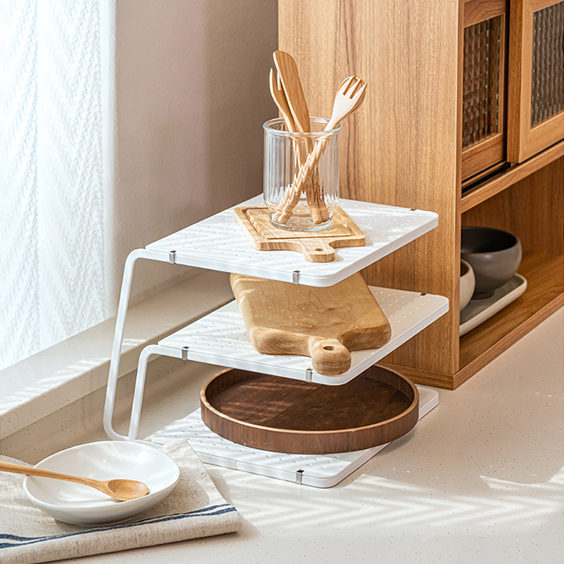 韩国进口厨房三层置物架餐盘菜板整理架家庭餐桌收纳架台面放锅架