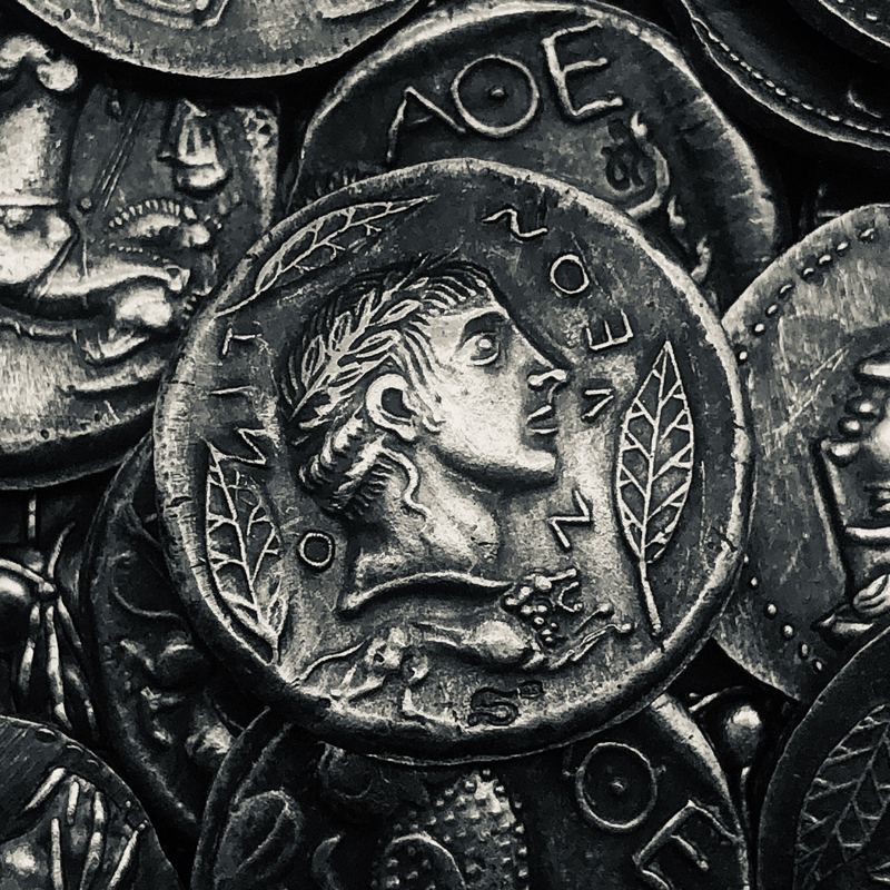 希腊银币纯银太阳神阿波罗狮子座礼物硬币项链不掉色情侣古币吊坠