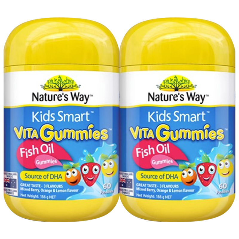 Nature's Way澳洲佳思敏儿童宝宝鱼油软糖混合水果味60粒