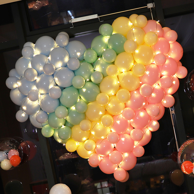 ins渐变色3D立体爱心气球月亮求婚告白生日创意婚房装饰场景布置