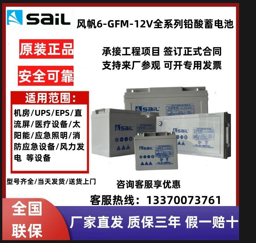SAIL蓄电池6-GFM-12V全系列铅酸免维护直流屏UPS/EPS机房专用