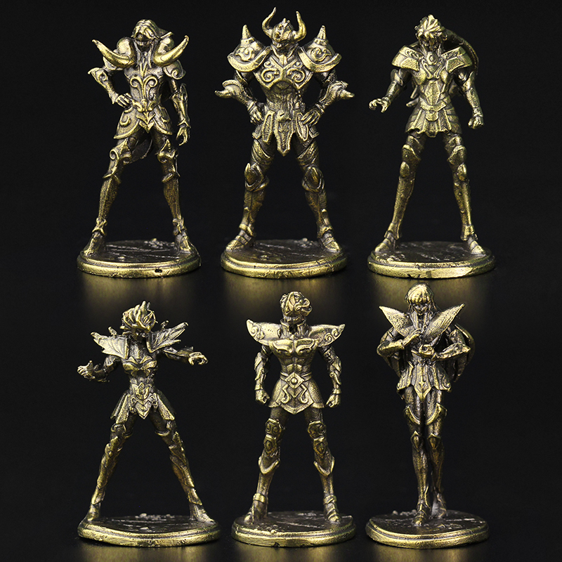 金属黄铜圣斗士十二星座小士兵人模型玩具桌面游戏棋子摆件手办