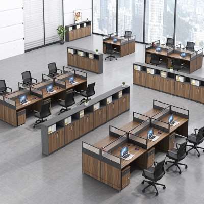 新款办公桌椅组合屏风职员桌3/4/6人位简约现代员工位卡位电脑桌1