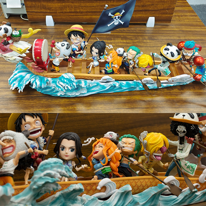 海贼王雷优动漫手办模型玩具摆件划龙舟海贼团模型送男生生日礼物