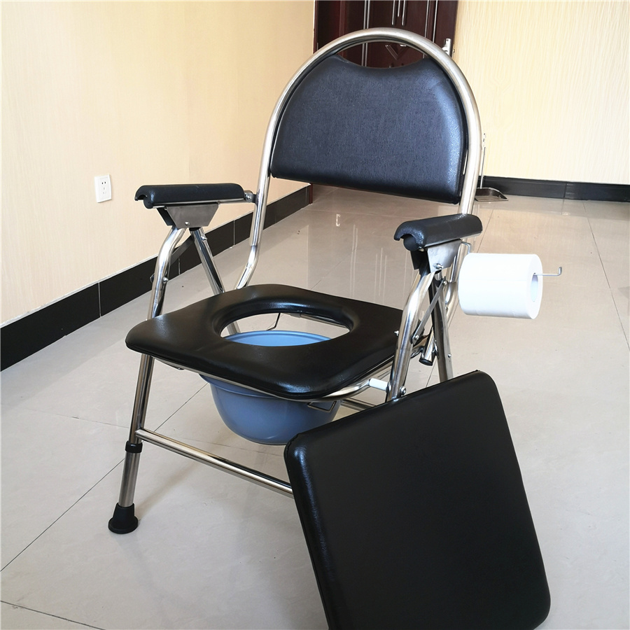 老人坐便椅孕妇可折叠坐便器老年移动马桶便携式家用便携加固洗澡