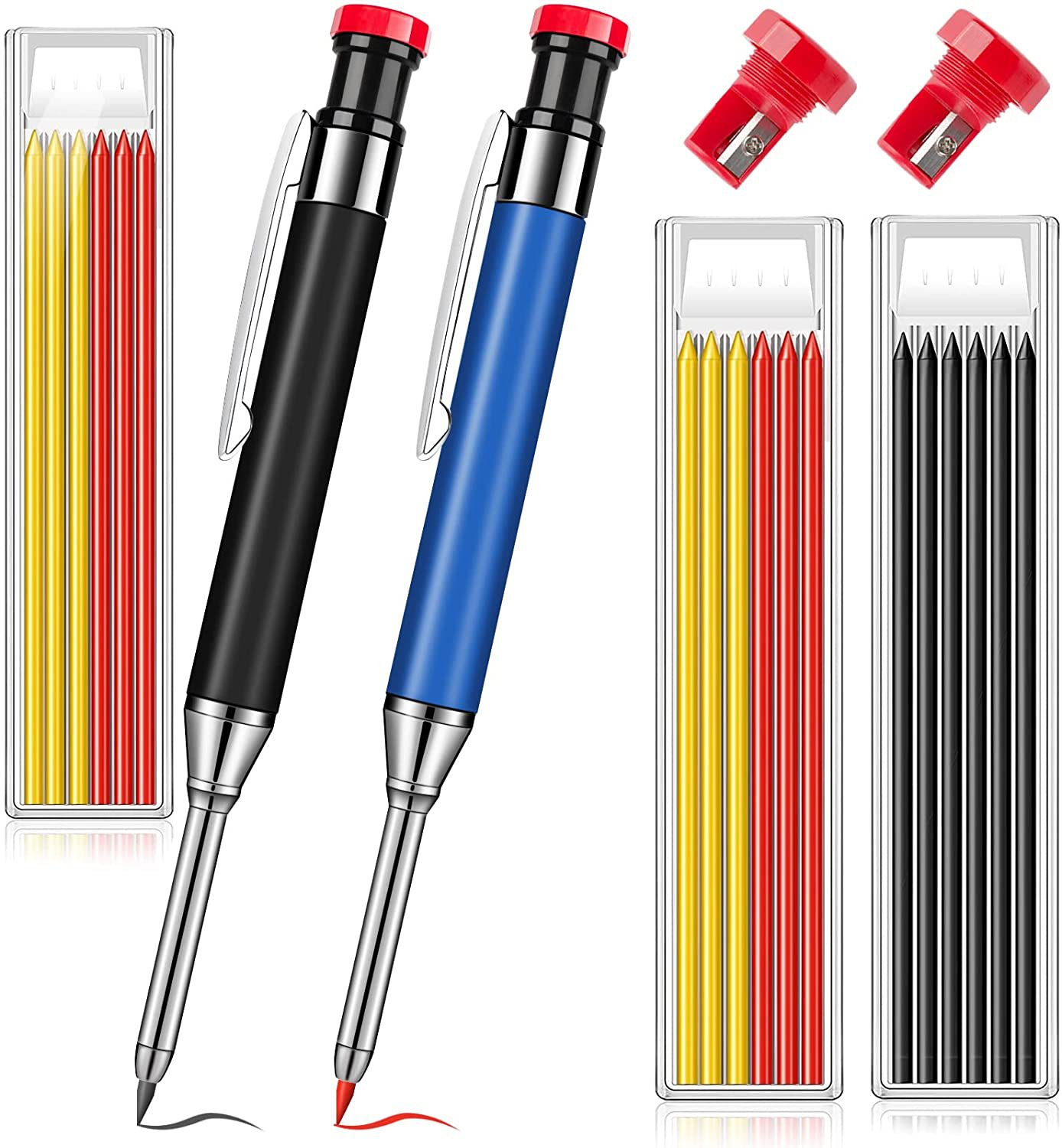 新款金属深孔木工铅笔深孔标记笔图画笔记号石墨矿笔芯迷你型
