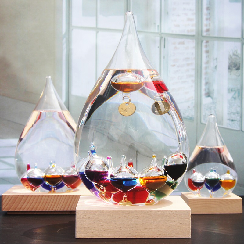 伽利略温度计悬浮彩球风暴瓶天气预报瓶创意七夕生日礼物室内摆件