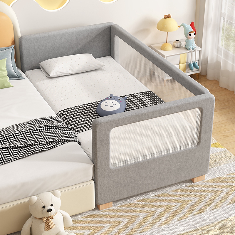 婴儿带护栏小床定制男女孩儿童床B拼接实木床加宽边床宝宝拼接大