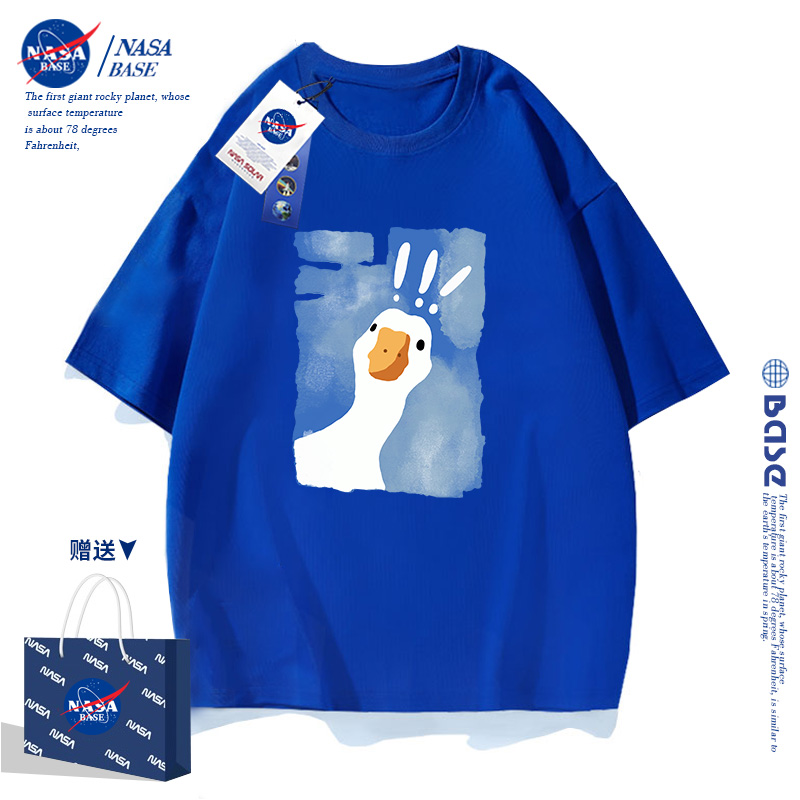 NASA儿童潮牌t恤夏季2024新款夏装中大童装男童女童纯棉男孩短袖