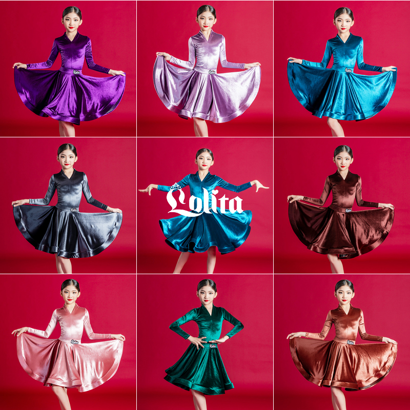 洛利塔春夏女童拉丁舞蹈服专业规定比赛服少儿艺考考级儿童演出服